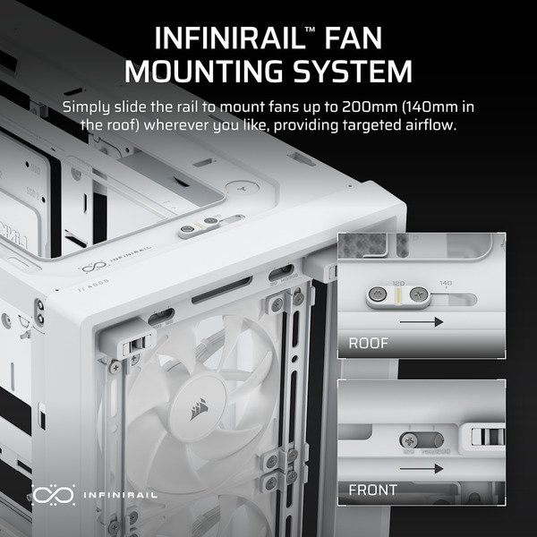 Corsair FRAME 4000D WOOD RS Midi-Tower Case with window, White/Oak