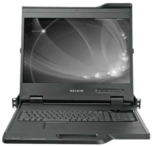 Belkin Widescreen Rack Console - KVM-konsoli - PS/2 - 19&quot; (19&quot; katseltava) - telineasennettava - 1440 x 900 - 1000:1 - 5 ms - VGA - 1U