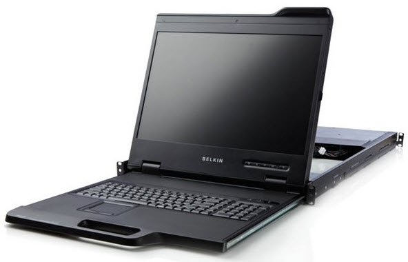 Belkin Widescreen Rack Console - KVM-konsoli - PS/2 - 19&quot; (19&quot; katseltava) - telineasennettava - 1440 x 900 - 1000:1 - 5 ms - VGA - 1U