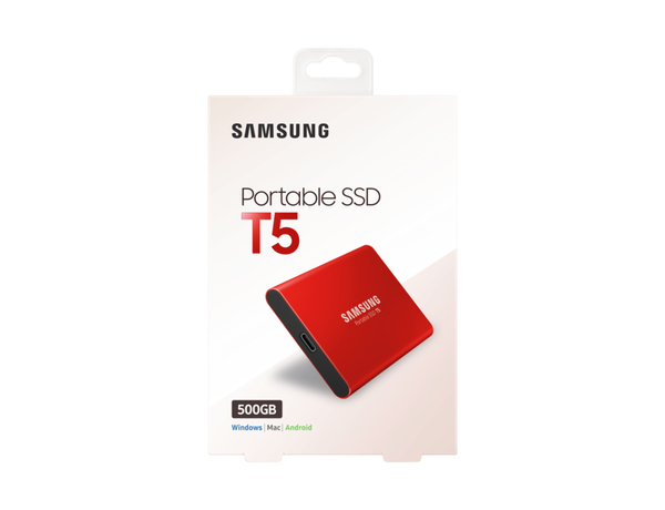 Samsung T5 500GB - External SSD, Red