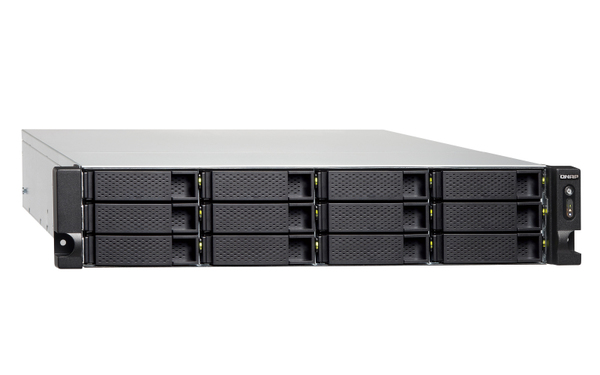 QNAP TS-1273U-RP-64G 12-bay rackmount NAS AMD RX-421ND 4-core 2.1GHz up to 3.4GHz 64GB DDR4 RAM (max 64GB) 2 x M.2 22802260 SATA 6Gb