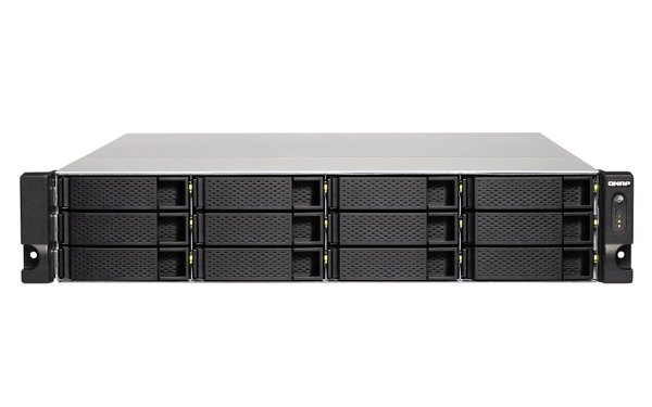 QNAP TS-1273U-RP-64G 12-bay rackmount NAS AMD RX-421ND 4-core 2.1GHz up to 3.4GHz 64GB DDR4 RAM (max 64GB) 2 x M.2 22802260 SATA 6Gb