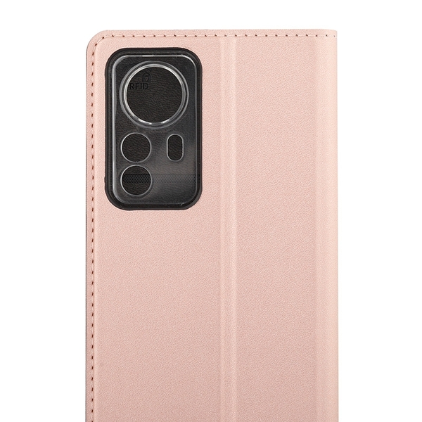 Wave Book Case, Xiaomi 12 Pro - case, Rose gold