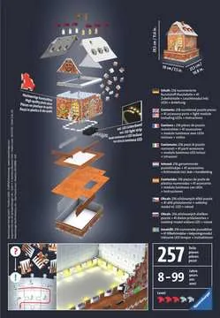 Ravensburger gingerbread house at night - 3D puzzle with LED lights, 216pcs.