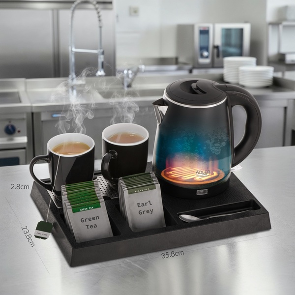 Adler Hotel Kettle AD 1387 vattenkokare, 1,0 l, svart