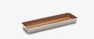 De Buyer Perforated Stainless Steel Oblong Baking Mould 35 x 10.5 cm (Removable Bottom)