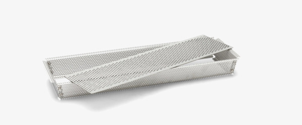 De Buyer Perforoitu suorakulmainen leivontavuoka ruostumatonta ter&auml;st&auml; 35 x 10,5 cm (Irrotettava pohja)