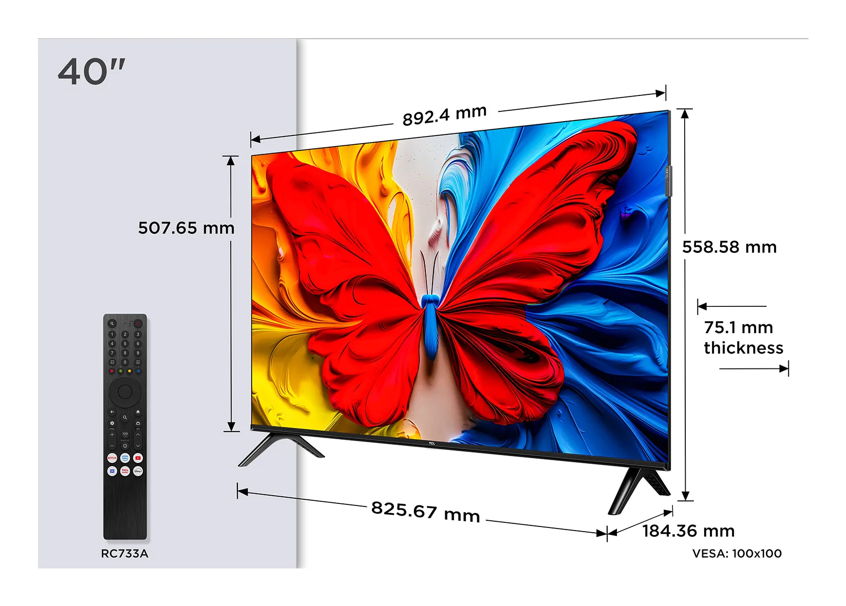 TCL 40S5K 40" Full HD QLED Android TV, 60Hz, HDR10