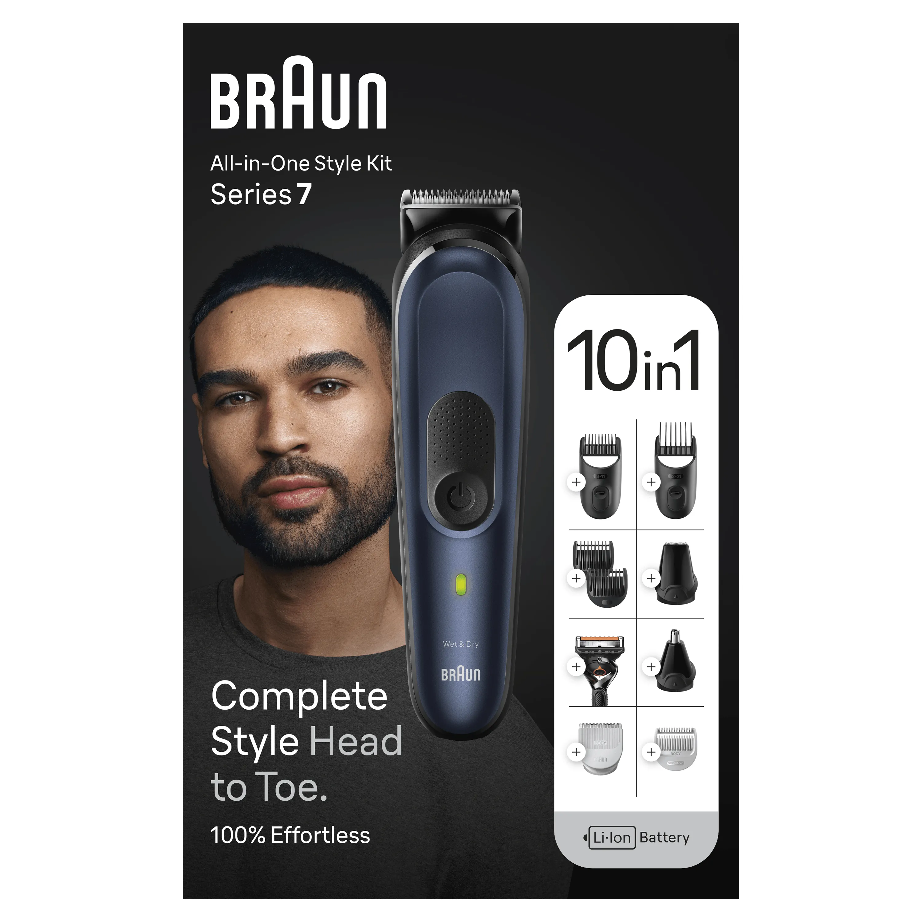 Braun 10-in-1 Styling-Set MGK7410 v&aring;t- och torrakning parranajosetti