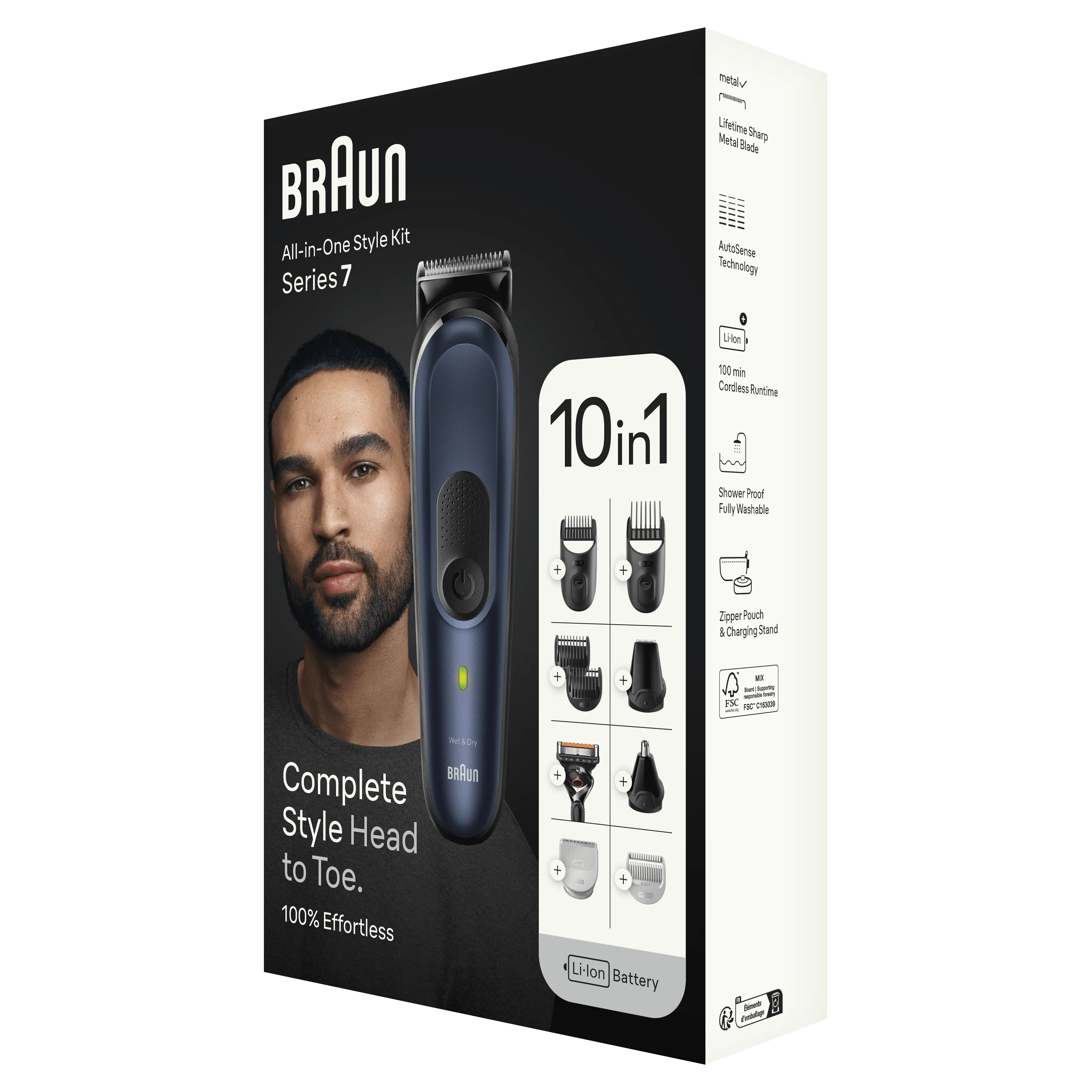 Braun 10-in-1 Styling-Set MGK7410 v&aring;t- och torrakning parranajosetti