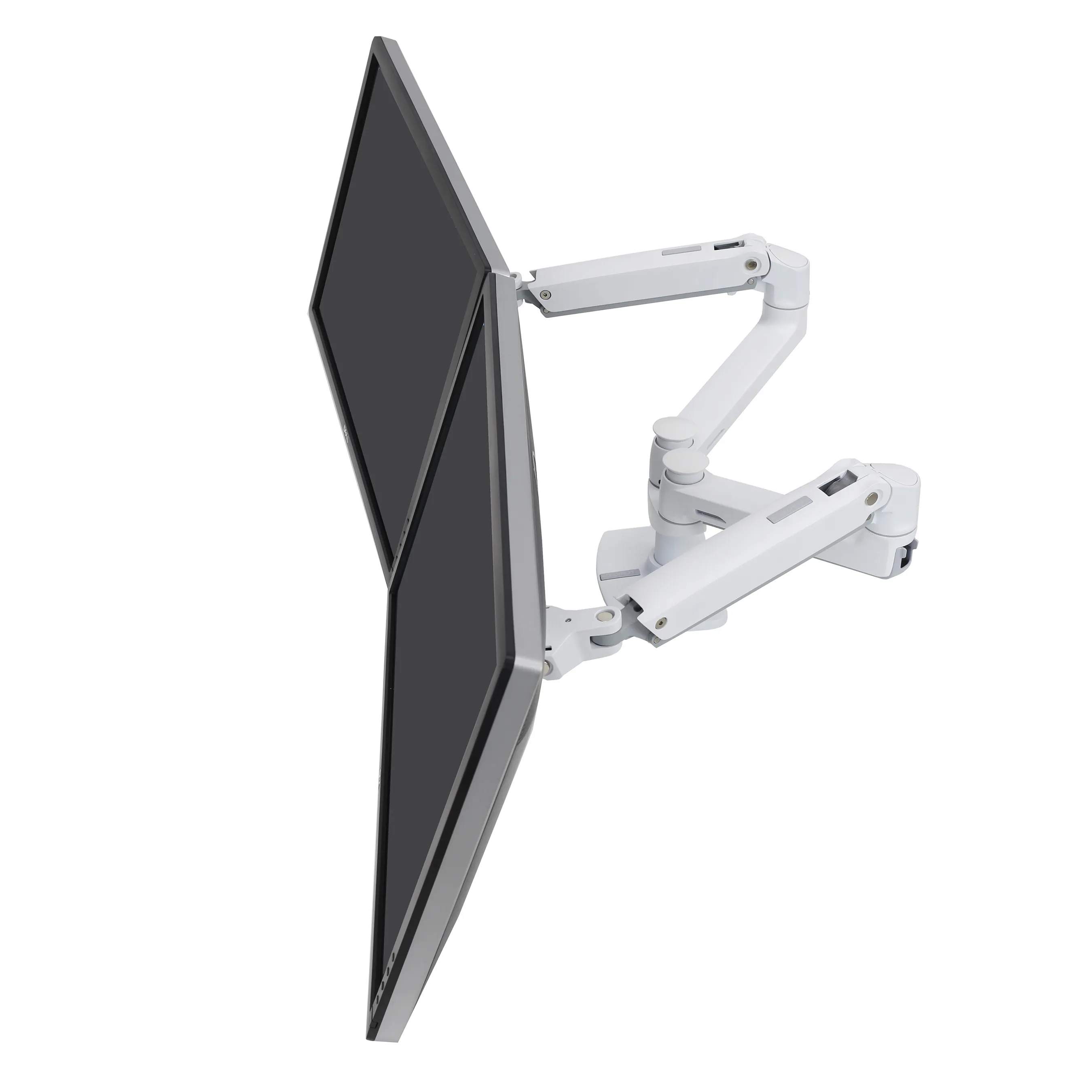 ERGOTRON LX dual side-by-side Arm no grommet mount bright white texture