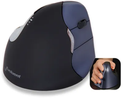 Evoluent VerticalMouse 4 Oikea -langaton pystyhiiri, musta