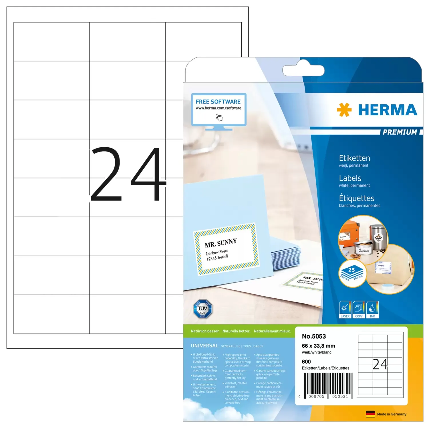 Herma label Premium 66,0x33,8 (600)