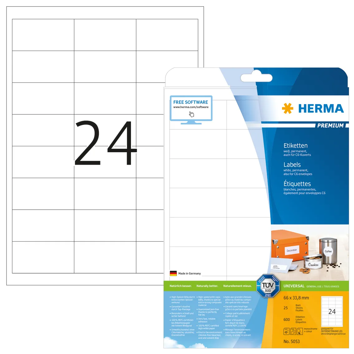 Herma label Premium 66,0x33,8 (600)
