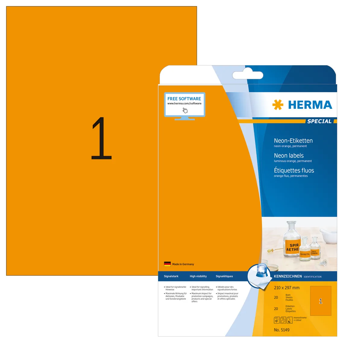 Herma label Special 210x297 neon orange (20)