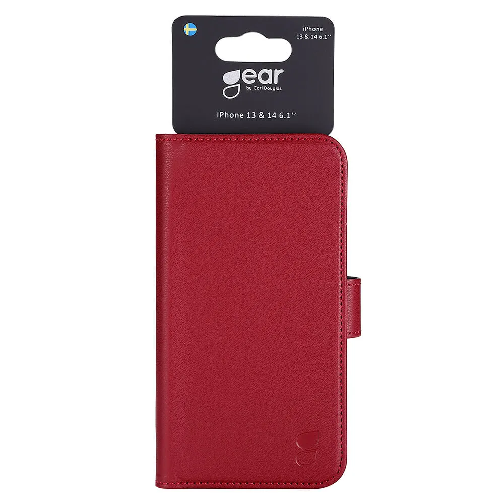 GEAR Wallet, iPhone 14 - pl&aring;nboksfodral, R&ouml;d