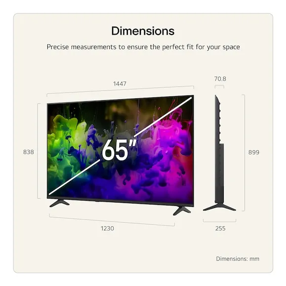 LG QNED7EB3C 65" 4K webOS TV, 60 Hz, HDR10, HLG