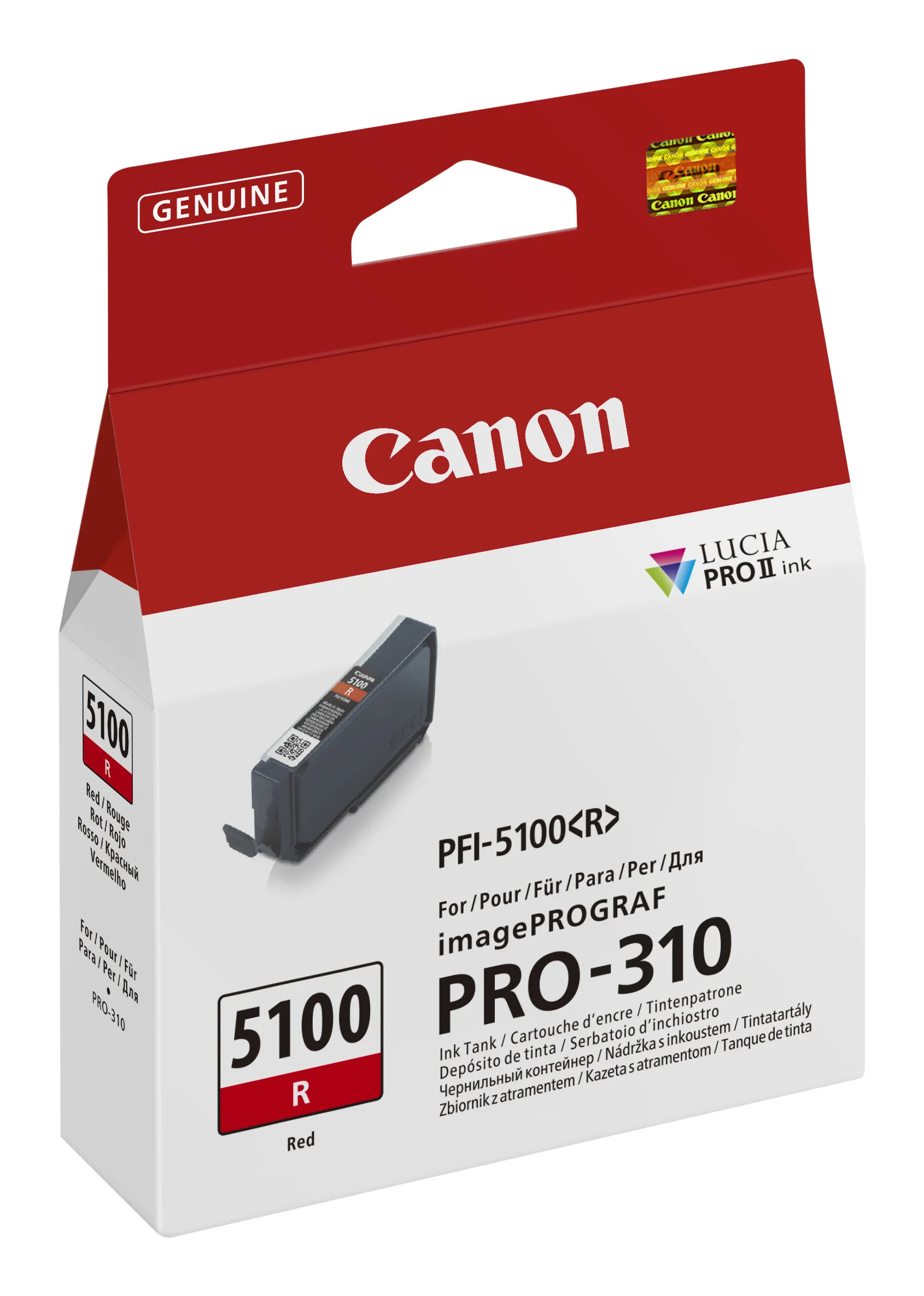Canon PFI-5100 -mustes&auml;ili&ouml;, 14.4 ml, punainen