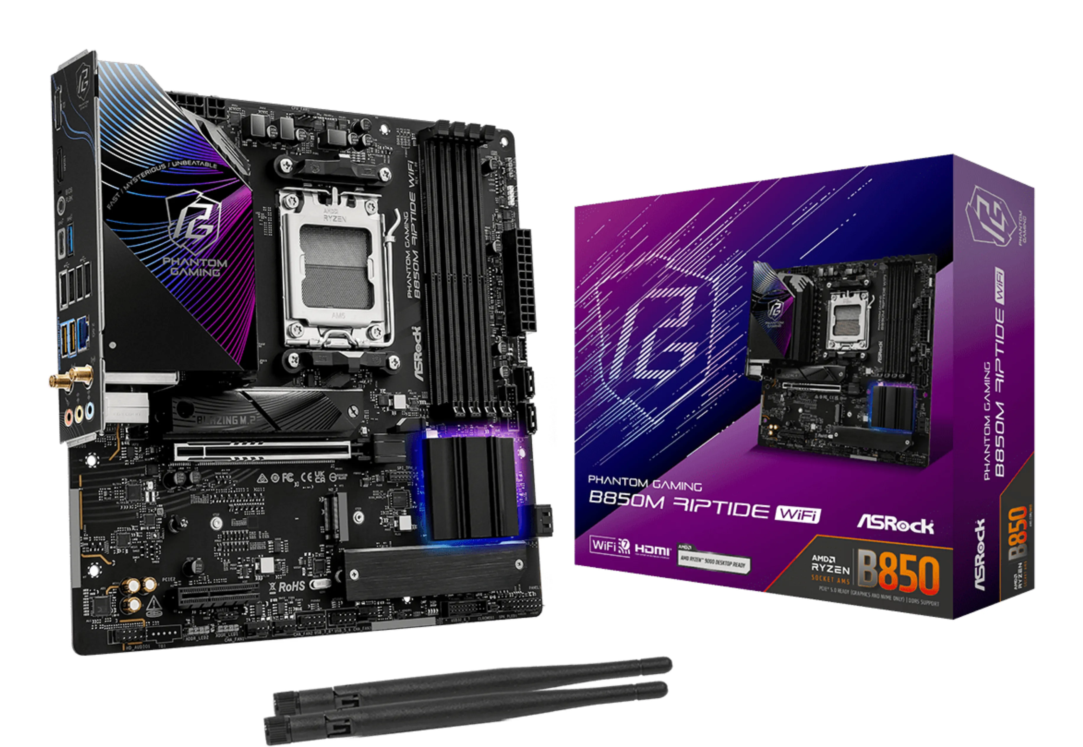 ASRock Phantom Gaming B850M Riptide WiFi 7 AM5 mATX -emolevy