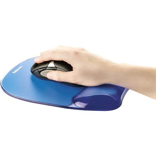 FELLOWES CRYSTAL BLUE MOUSEPAD w/ WRIST REST