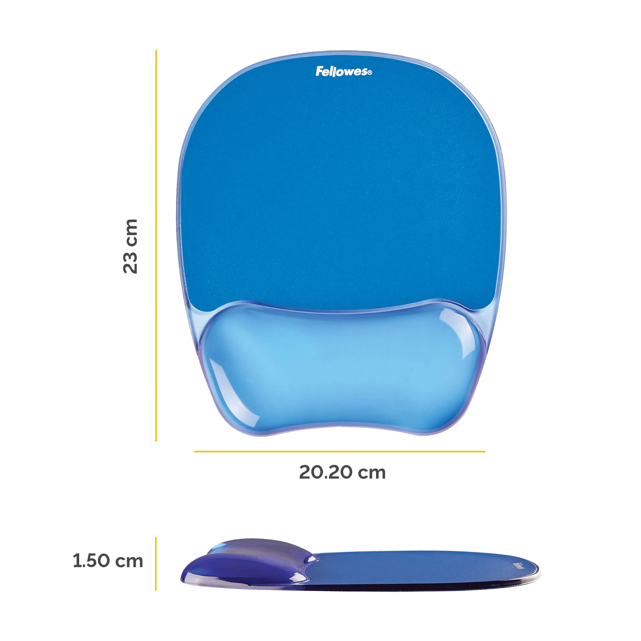 FELLOWES CRYSTAL BLUE MOUSEPAD w/ WRIST REST