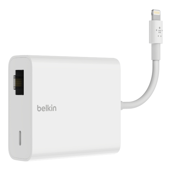 Belkin Lightning &ndash; RJ-45/Lightning -adapteri, Valkoinen