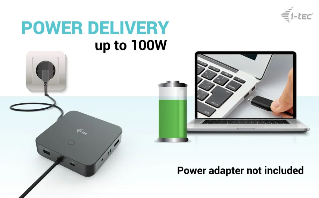 I-Tec USB-C HDMI Dual DP Power Delivery 100 W - docking station