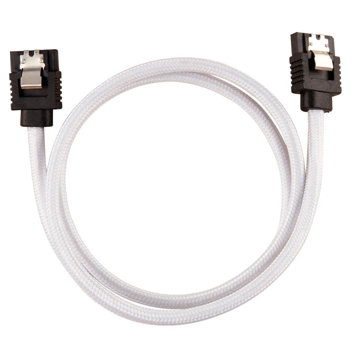 CORSAIR Premium Sleeved SATA Data Cable Set with Straight Connectors White 60cm