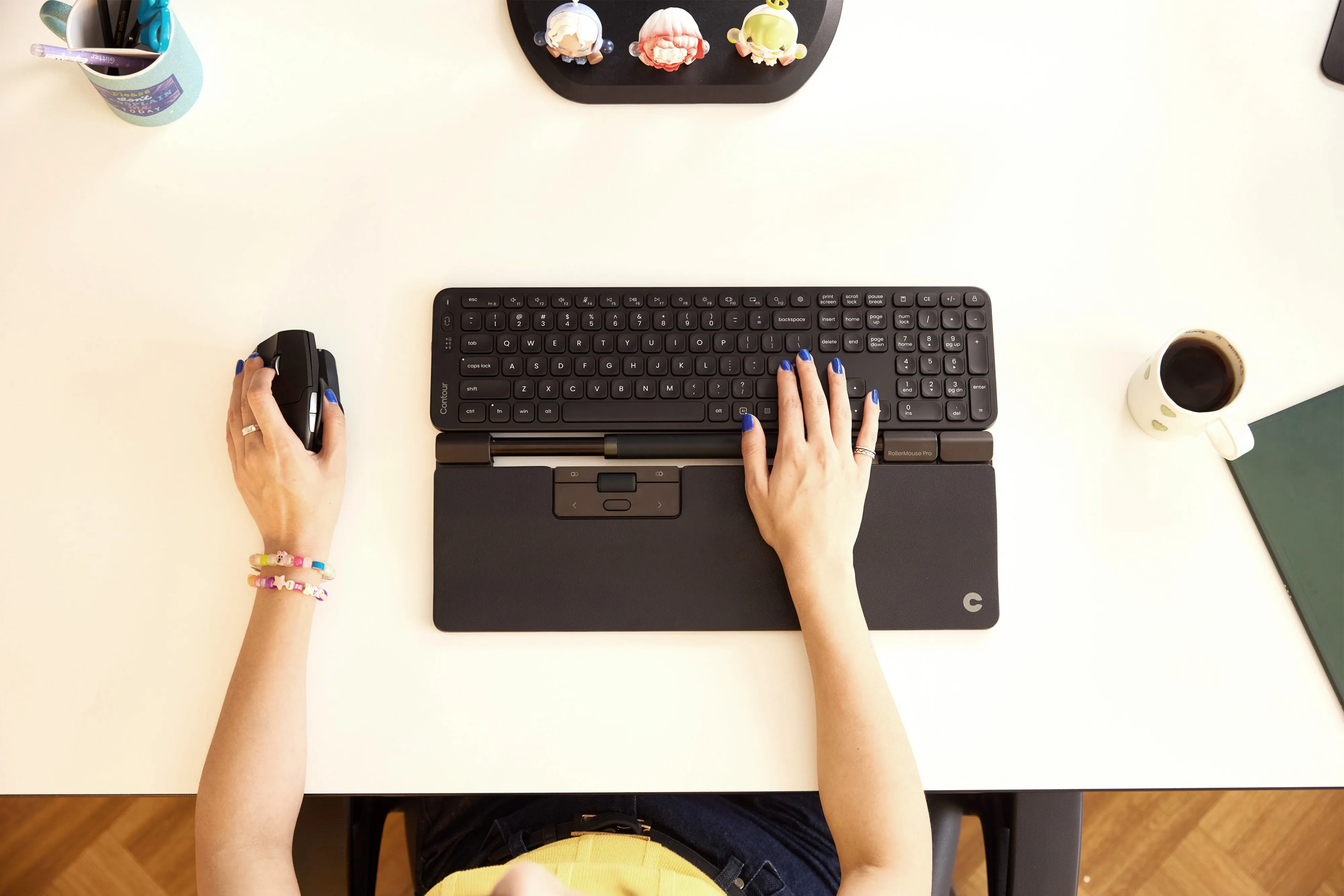 Contour RollerMouse Pro - Wireless Roller Mouse + Extended Wrist Rest Vegan leather