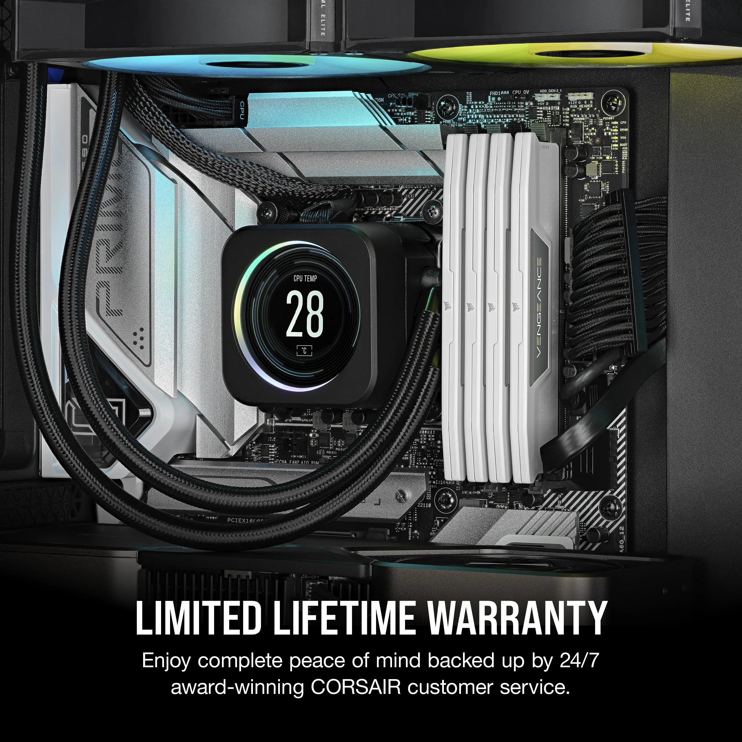CORSAIR VENGEANCE 32GB 2x16GB DDR5 6000MT/s CL30-36-36-76 1.40V Intel XMP &amp; AMD EXPO, White