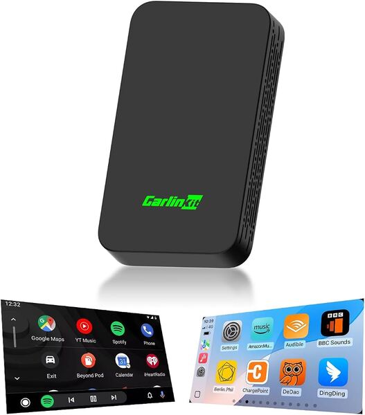 CARLINKIT 2AIR Wireless Apple CarPlay and Android Auto Adapter, Black