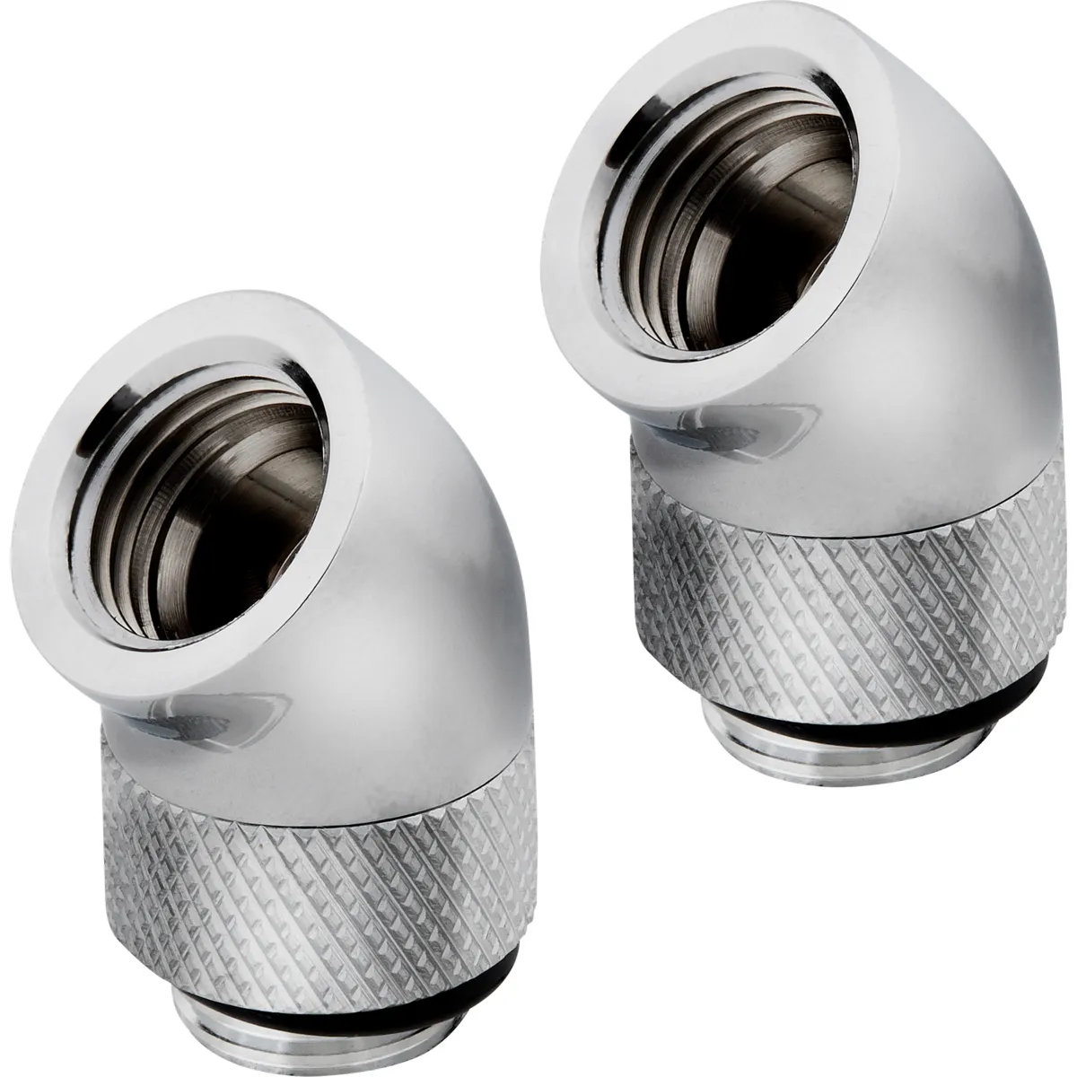Corsair Fitting (adapter),XF Adapter 2-pack (45&deg; Angled rotary_ chrome)