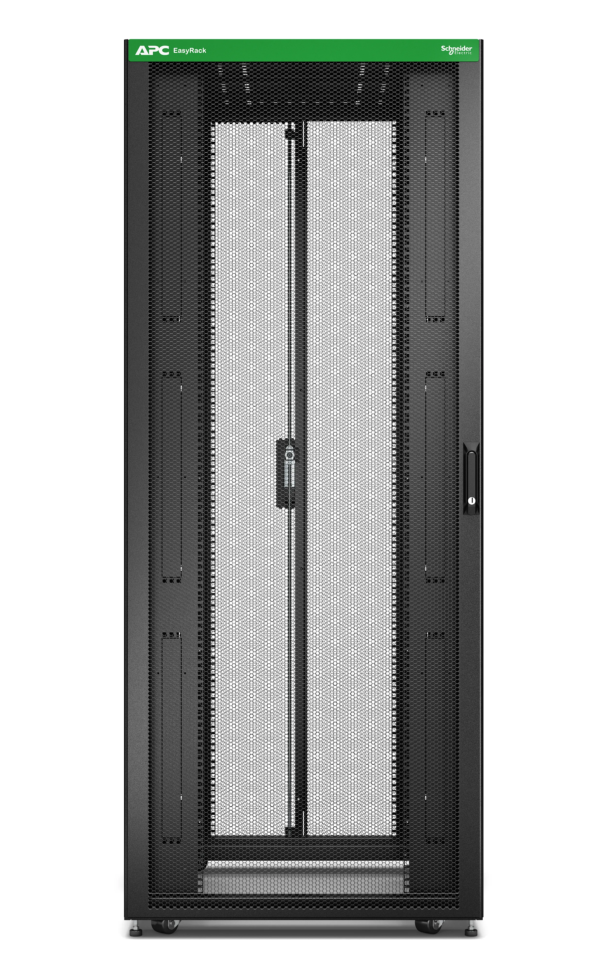 APC Easy Rack 42Ux800x800 Roof/Side panel/castors/feet No Bottom 4 Brackets black