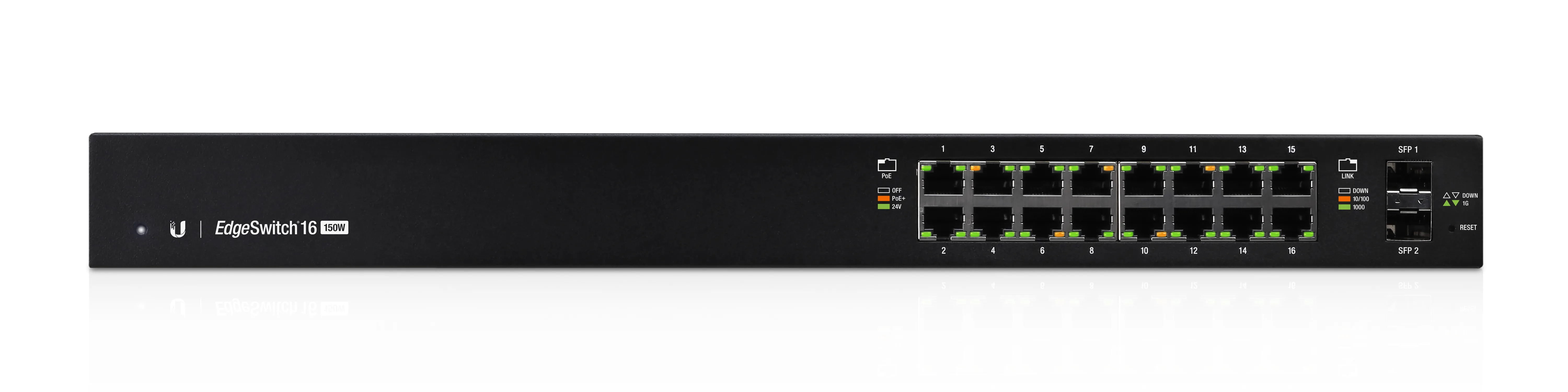 Ubiquiti EdgeSwitch SFP, PoE, 150W, 16 port -kytkin, hallittava