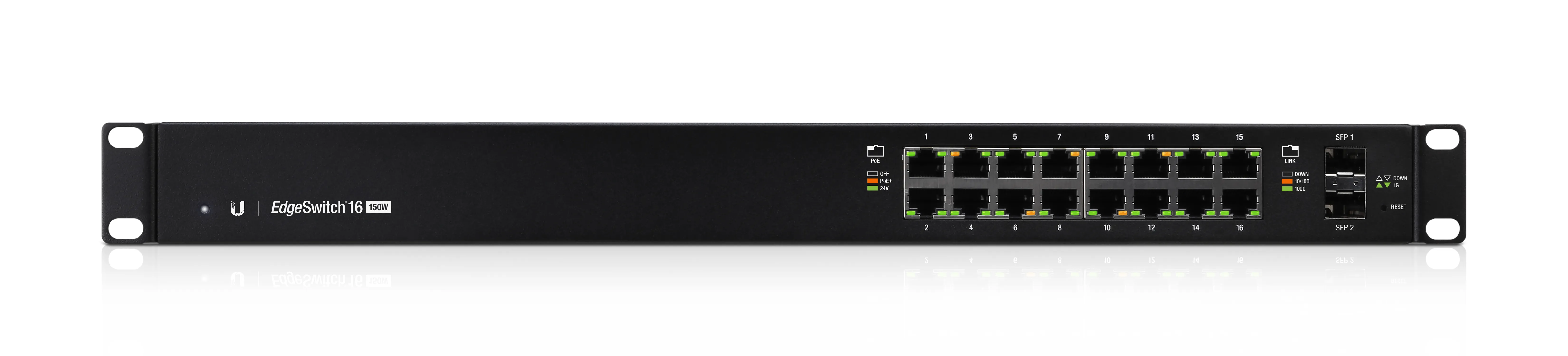 Ubiquiti EdgeSwitch SFP, PoE, 150W, 16 port -kytkin, hallittava