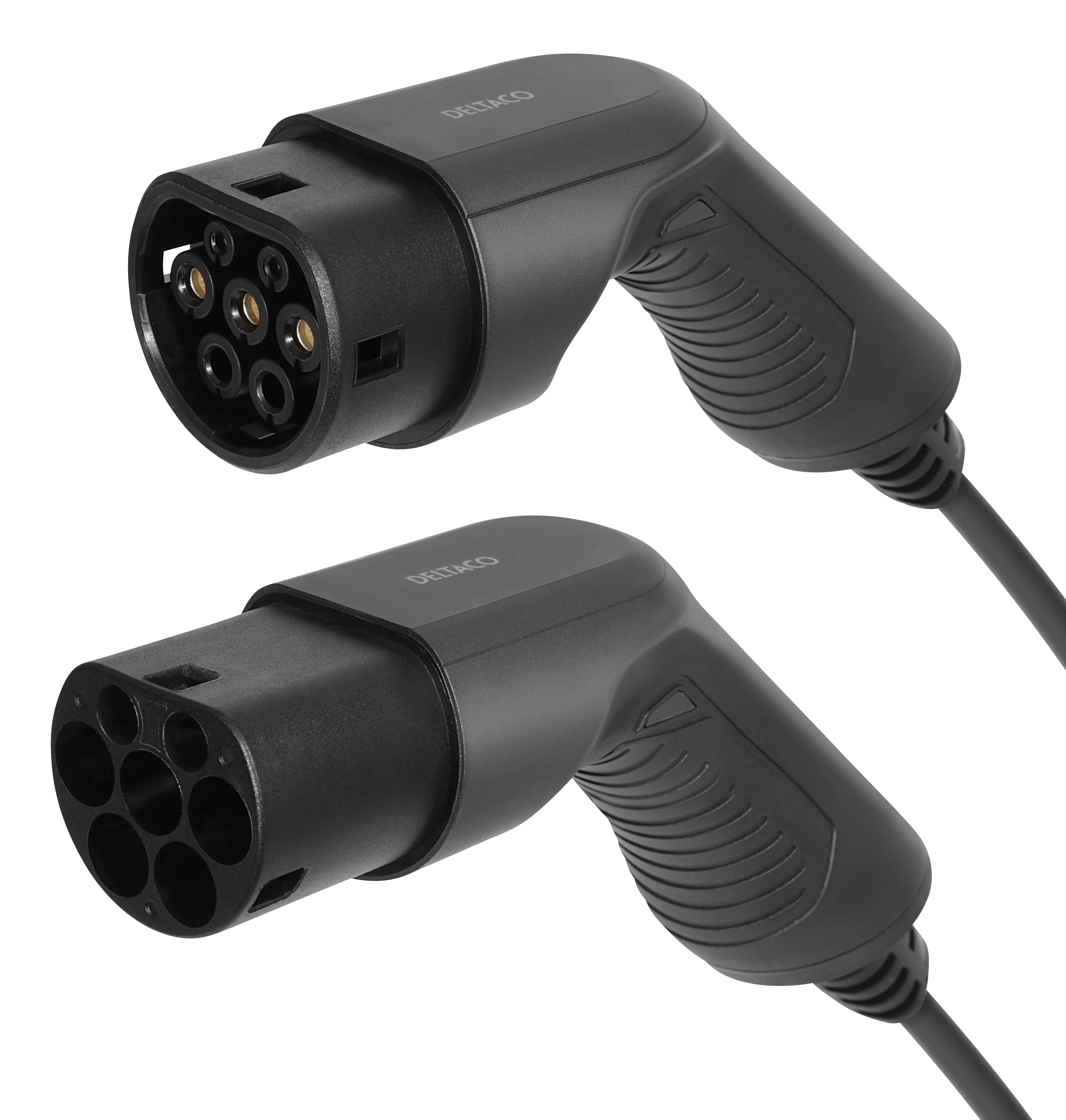 Deltaco e-Charge, cable type 2 - type 2, 3 phase, 16A, Spiral, 3M/5M