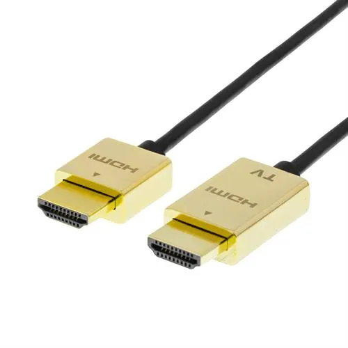 Deltaco PRIME HDMI 1.4 cable with Ethernet, 3 m, Black/Gold