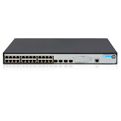 HPE Office Connect 1920-24G-PoE+ (180W PoE Budget) Switch (JG925A) 24x RJ45 10/100/1000T 802.3at 30W PoE+ + 4x SFP ports advanced lite Layer 3 smart web browser