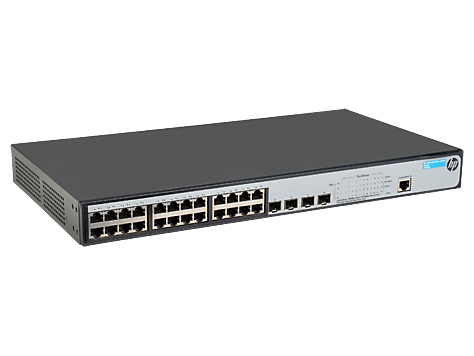 HPE Office Connect 1920-24G-PoE+ (180W PoE Budget) Switch (JG925A) 24x RJ45 10/100/1000T 802.3at 30W PoE+ + 4x SFP ports advanced lite Layer 3 smart web browser