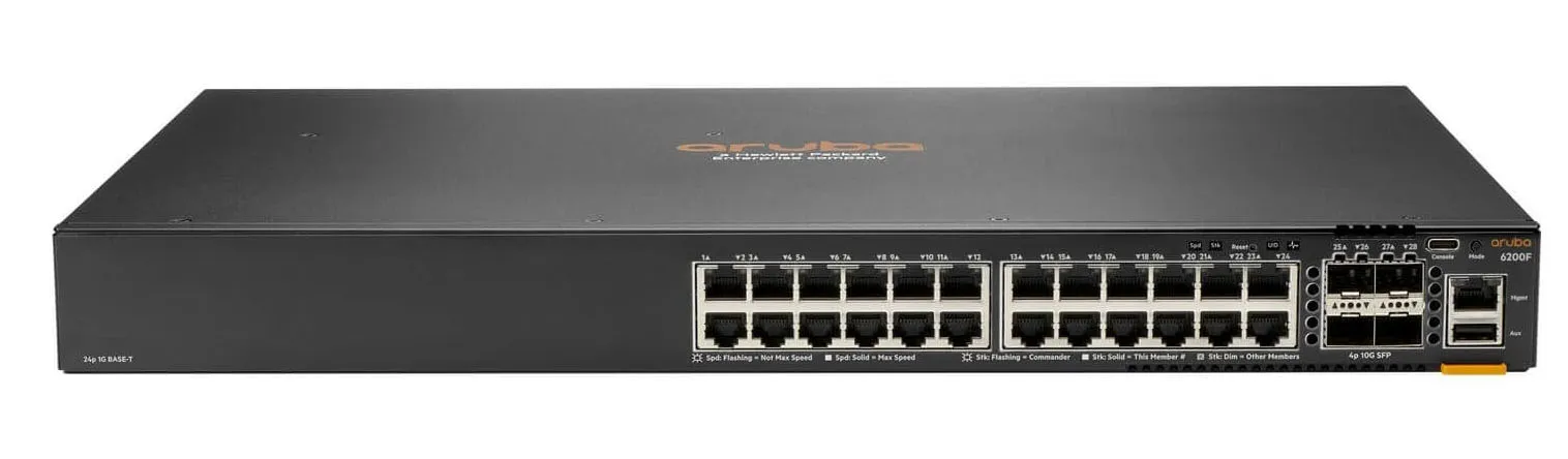 HPE Aruba Networking CX 6200F 24G Class-4 PoE 4SFP+ 370W Switch (EN)