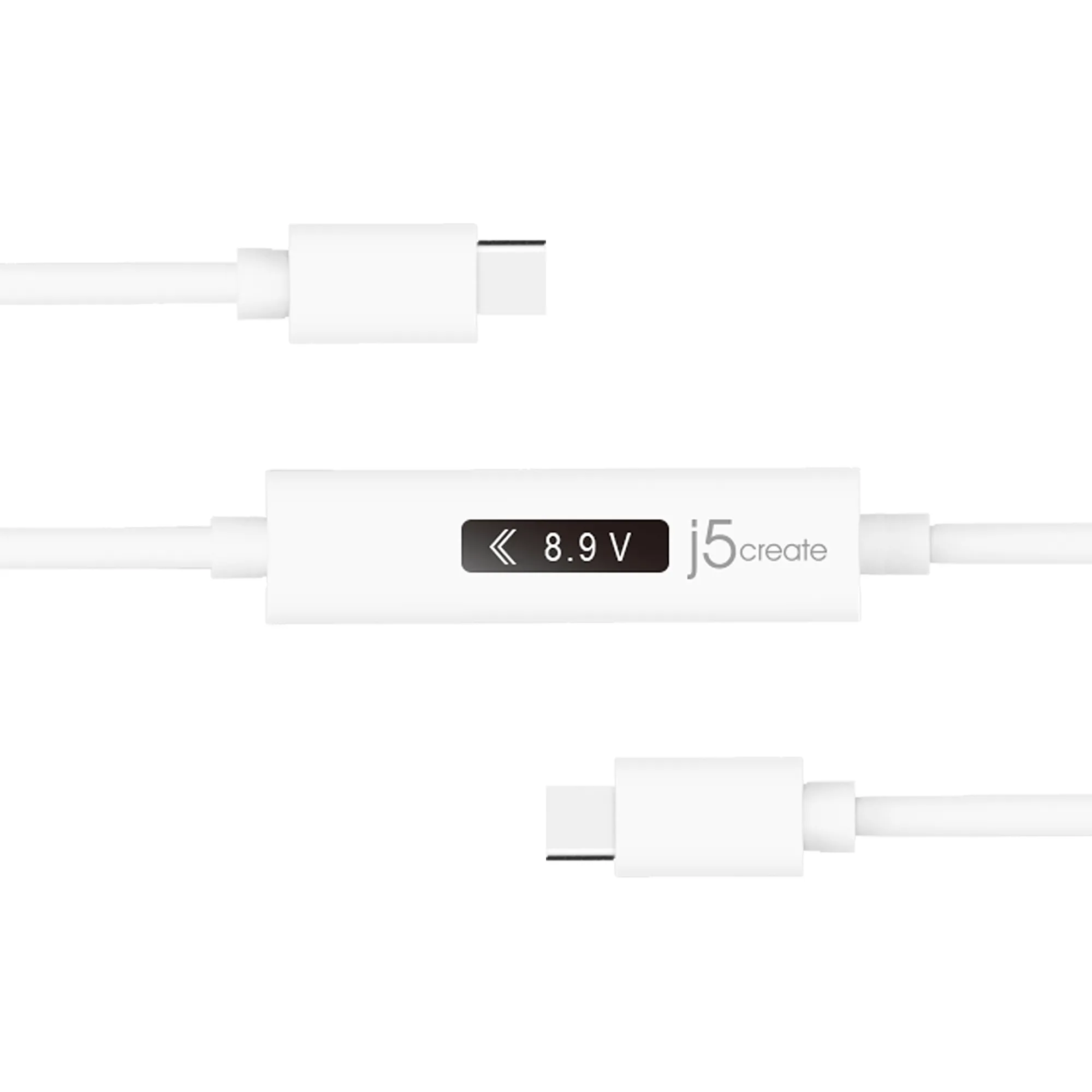 J5 Create USB-C - USB-C Dynamic Power Meter - cable, White