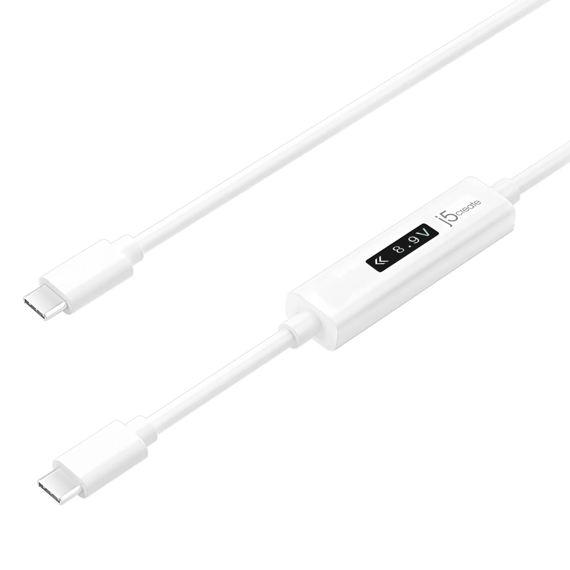 J5 Create USB-C - USB-C Dynamic Power Meter - cable, White