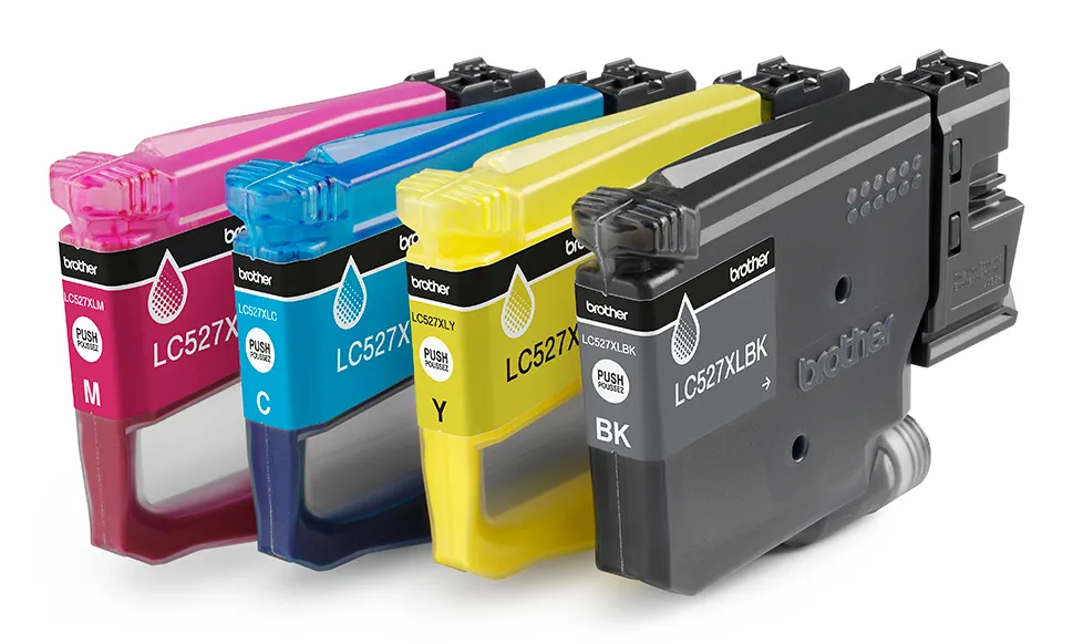 Brother LC527XLVAL XL kit med bl&auml;ckpatroner, svart, cyan, magenta, gul, 4 st