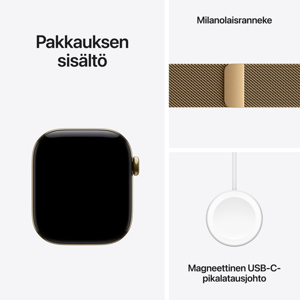 Apple Watch Series 12 (GPS + Cellular) 42mm Radiant Gold Titanium Case with Radiant Gold Milanese Loop