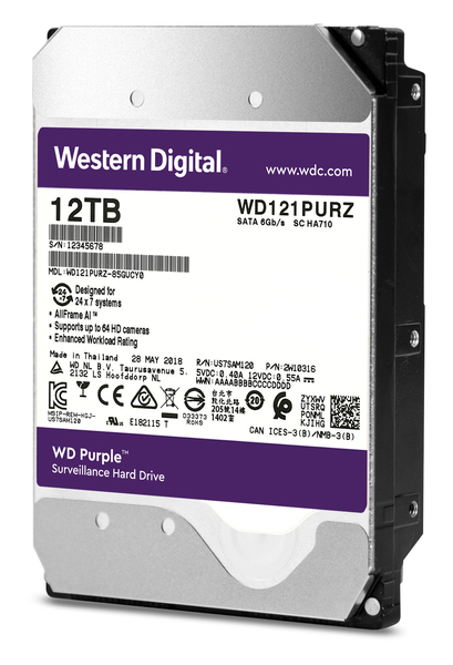 WD Purple 3.5", 12TB, 7200 RPM, 256 MB - hard drive (Surveillance)