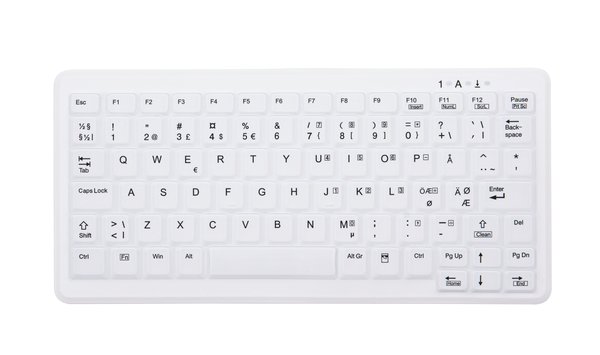 Cherry Compact Hygiene IP68 - tr&aring;dl&ouml;s tangentbord, Vit