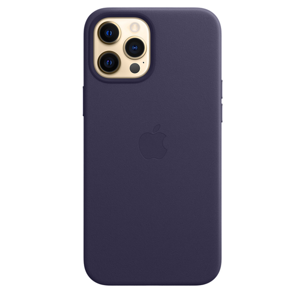 Apple Leather Case with MagSafe, 12 Pro Max, Deep Violet