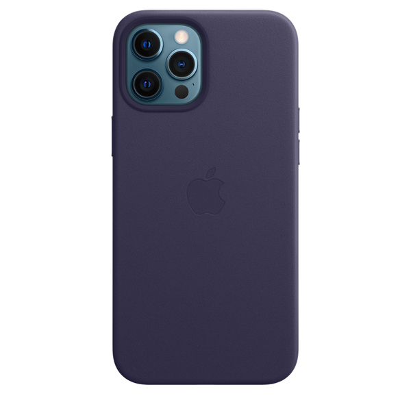 Apple Leather Case with MagSafe, 12 Pro Max, Deep Violet