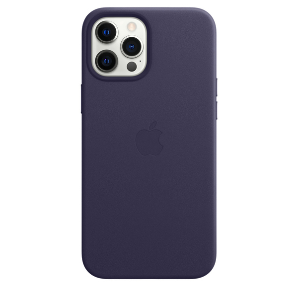 Apple Leather Case with MagSafe, 12 Pro Max, Deep Violet