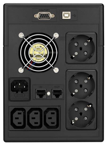 FSP EP1.5K, UPS, 1500VA 900W, USB/RJ11/RS232, svart/bl&aring;,surge protect